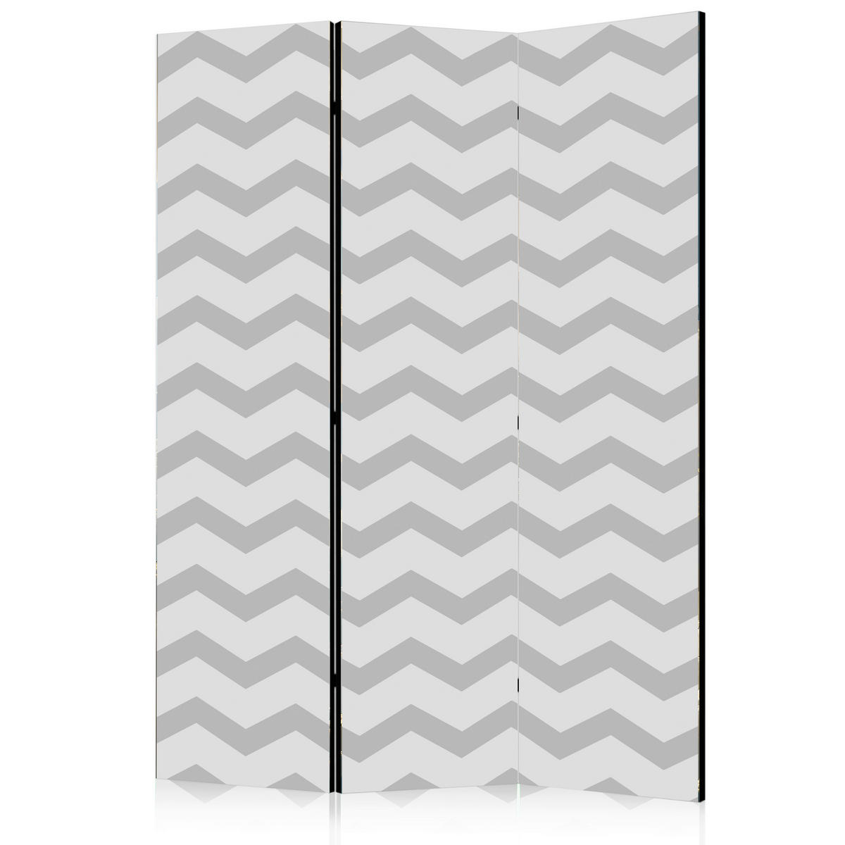 PARAVENT mit 3  Flügel - Hellgrau/Grau, Basics, Holz/Textil (135/172/3cm) - artgeist