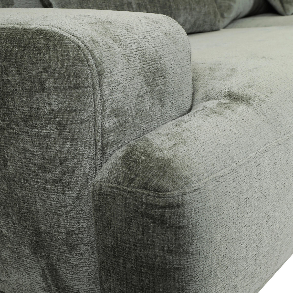 BIGSOFA in Chenille Grün  - Schwarz/Grün, Konventionell, Kunststoff/Textil (282/73/115cm) - MID.YOU