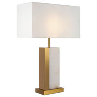 TISCHLEUCHTE 22/67,5/45 cm   - Messingfarben/Weiß, Trend, Textil/Stein (22/67,5/45cm) - MAYTONI