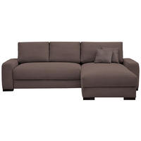 ECKSOFA Cord Braun  - Schwarz/Braun, Design, Holz/Textil (264/184cm) - Stylife