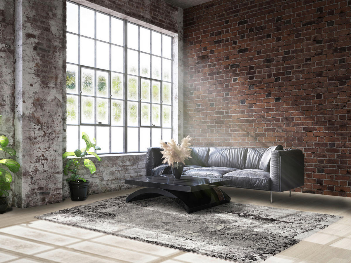 WEBTEPPICH 80/150 cm Timeline Quantum Grau, Hellgrau, Dunkelgrau  - Dunkelgrau/Hellgrau, Design, Textil (80/150cm) - Novel