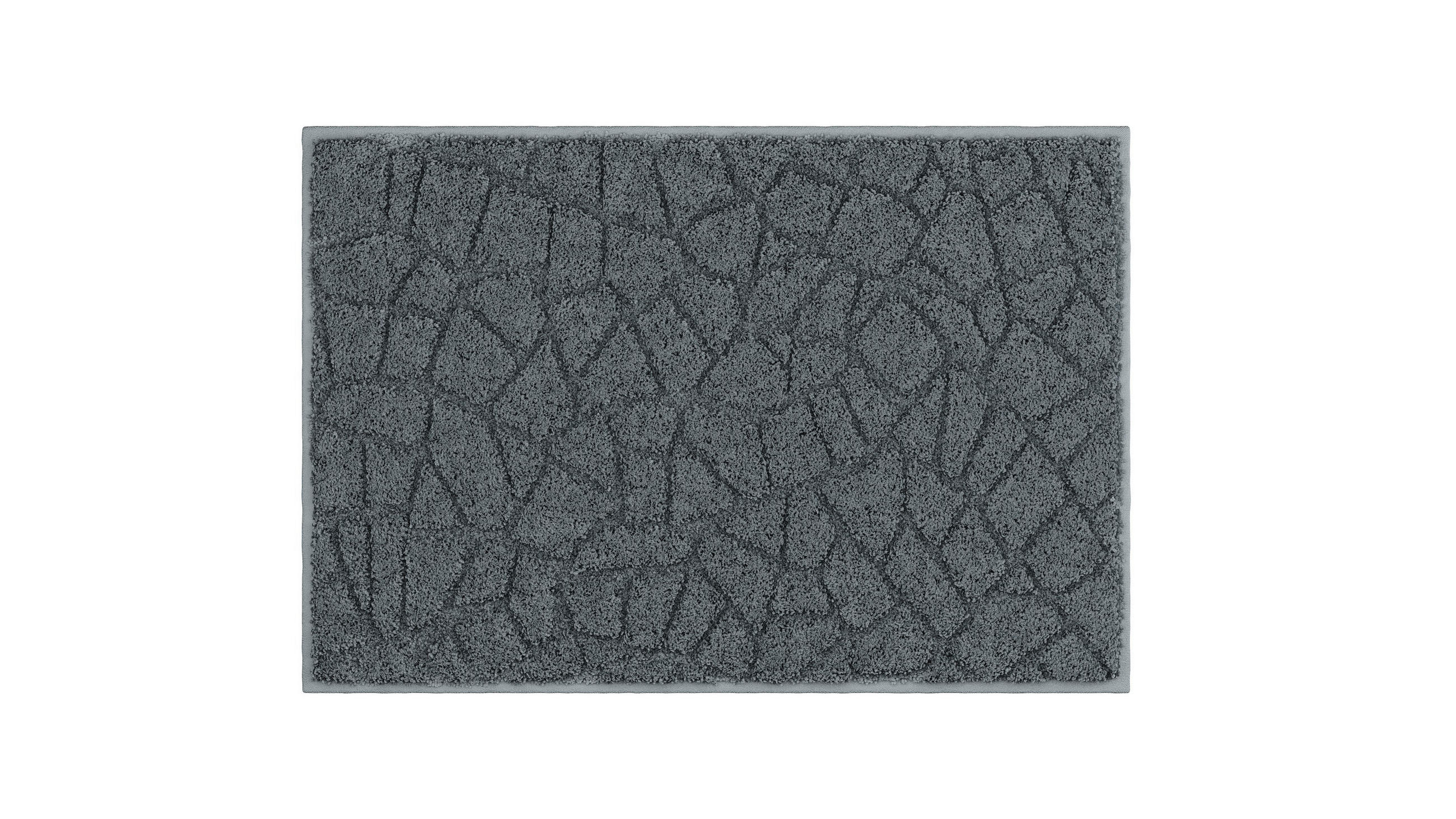 BADEMATTE Anthrazit 60/90 cm  - Anthrazit, Basics, Kunststoff/Textil (60/90cm) - Grund