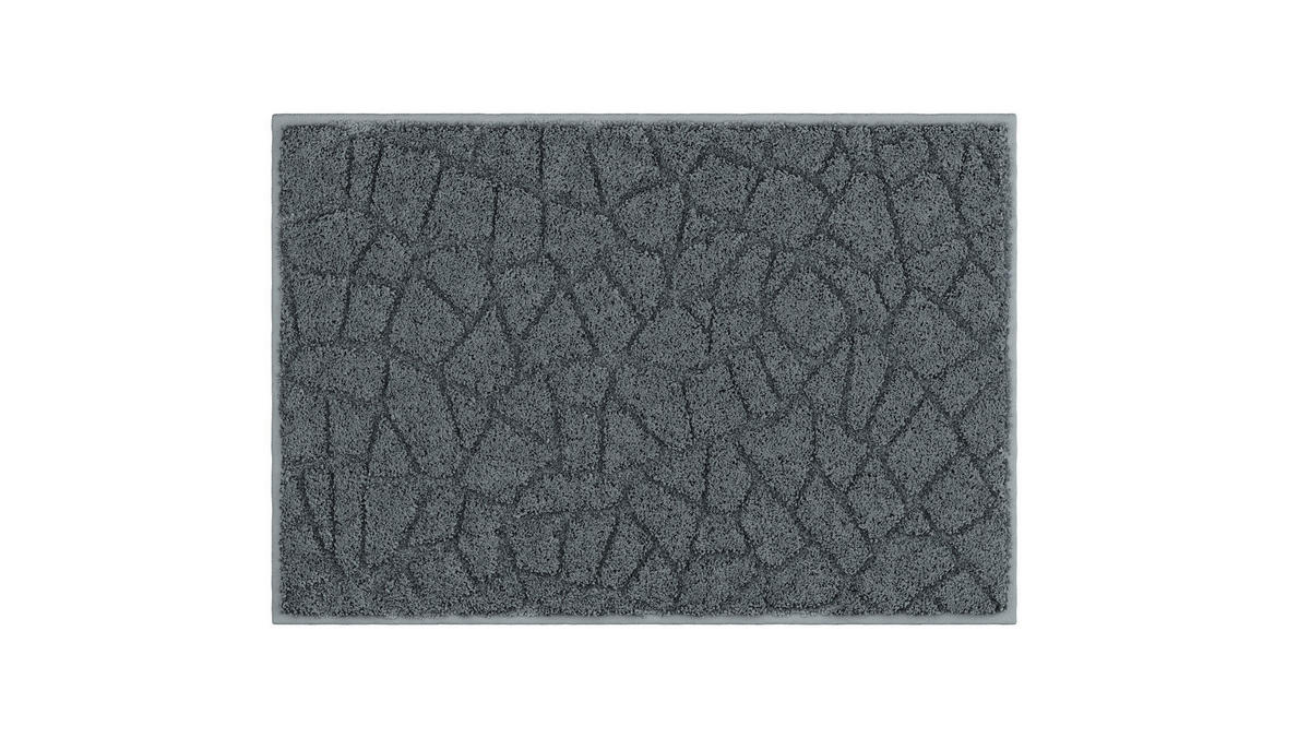 BADEMATTE Grund Anthrazit 60/90 cm  - Anthrazit, Basics, Kunststoff/Textil (60/90cm) - Grund
