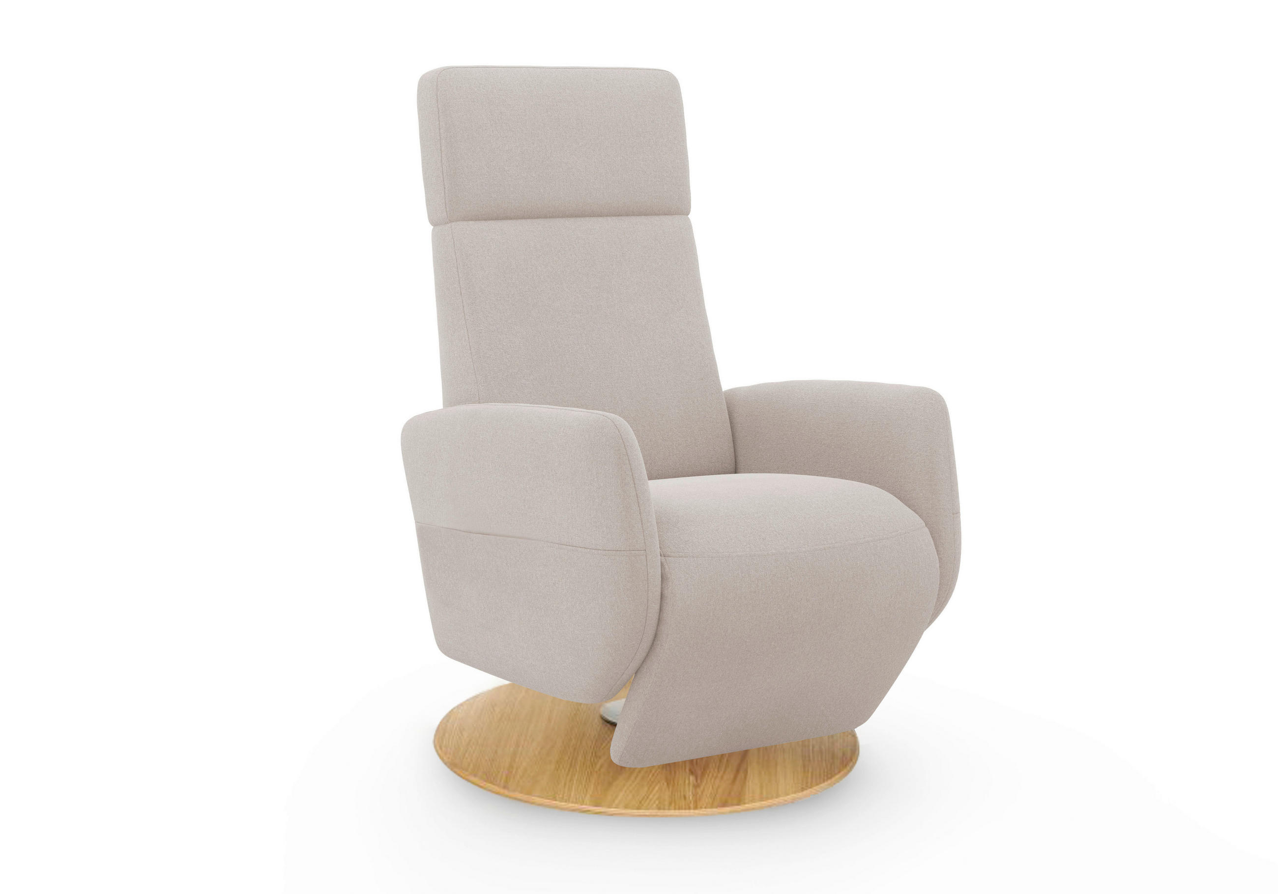 RELAXSESSEL Flachgewebe    - Greige/Eichefarben, KONVENTIONELL, Holz/Textil (71/110/82cm) - Sit & More