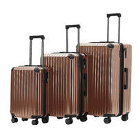 REISEKOFFERSET Mokka 3-teilig  - Mokka, Basics, Kunststoff/Textil - Novel
