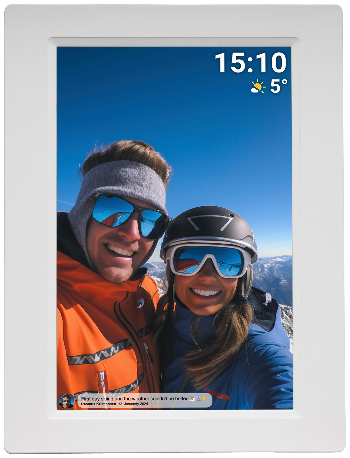 DIGITALER BILDERRAHMEN - Weiß, Design, Kunststoff (26,6/19,3/2,5cm) - DENVER