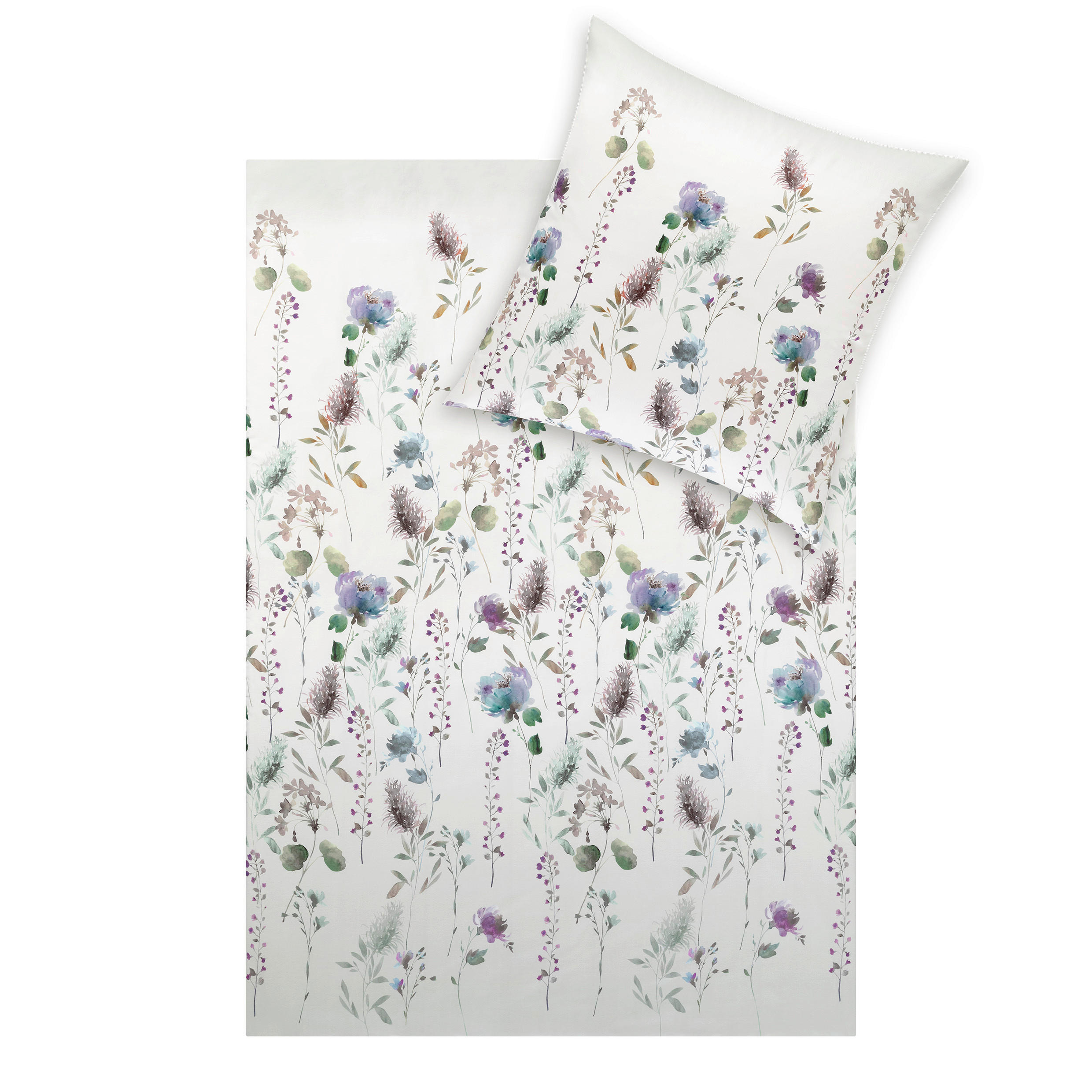 BETTWÄSCHE Natürlich Estella Makosatin 135/200 cm  - Salbeigrün, Design, Textil (135/200cm) - Estella
