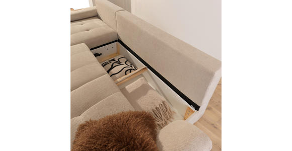 ECKSOFA  in Webstoff Naturfarben  - Schwarz/Naturfarben, KONVENTIONELL, Kunststoff/Textil (162/282cm) - Carryhome