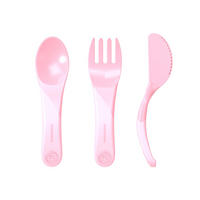 KINDERBESTECK 3-teilig  - Pink, Basics, Kunststoff (20,7cm) - Twistshake