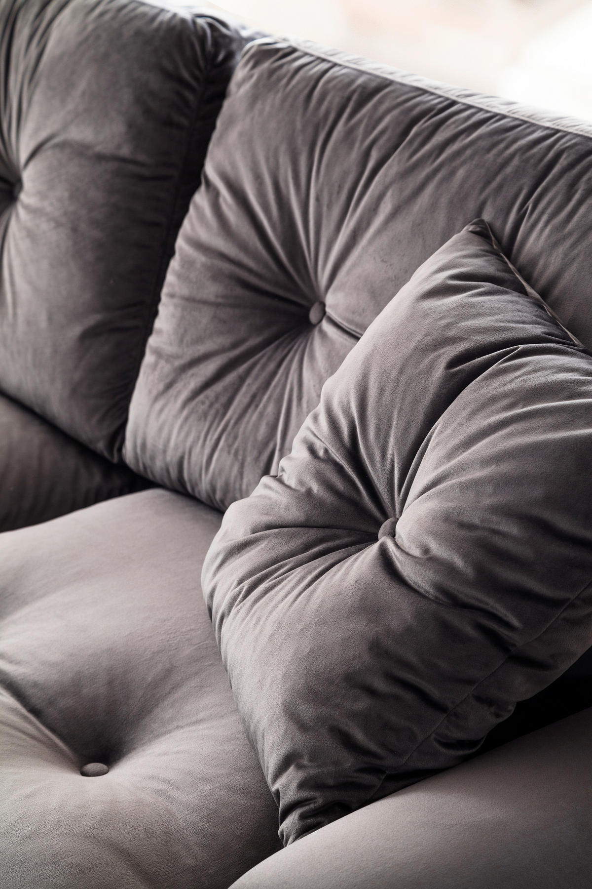 ECKSOFA Eckteil  TOKIO-REC.2S Anthrazit Samt  - Anthrazit, MODERN, Holz/Textil (275/157cm) - MID.YOU