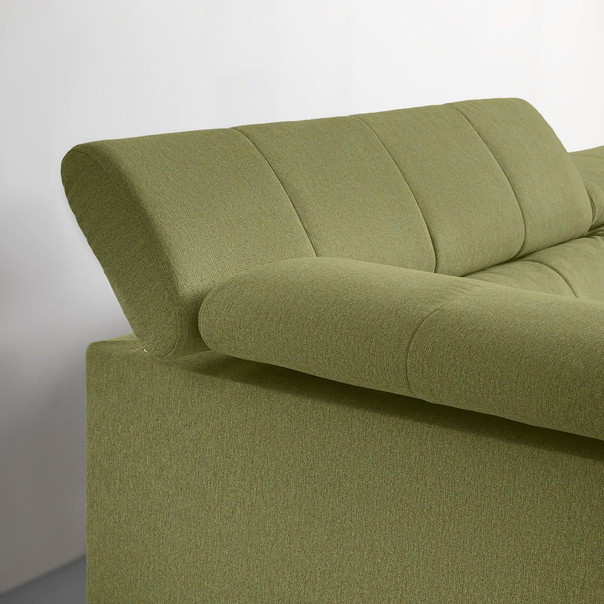 ECKSOFA Chenille Olivgrün  - Schwarz/Olivgrün, Modern, Textil/Metall (201/296cm) - Livetastic