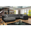 WOHNLANDSCHAFT in Samt Grau, Schwarz  - Chromfarben/Schwarz, Design, Textil/Metall (189/338/189cm) - MID.YOU