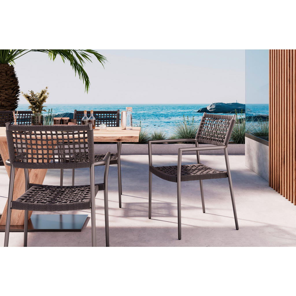 Thumbnail - Ambia Garden Stapelsessel, Anthrazit, Metall, Textil, Rundrohr, 56x86x58 cm, Gartenmöbel, Gartenstühle, Gartenstühle sta...