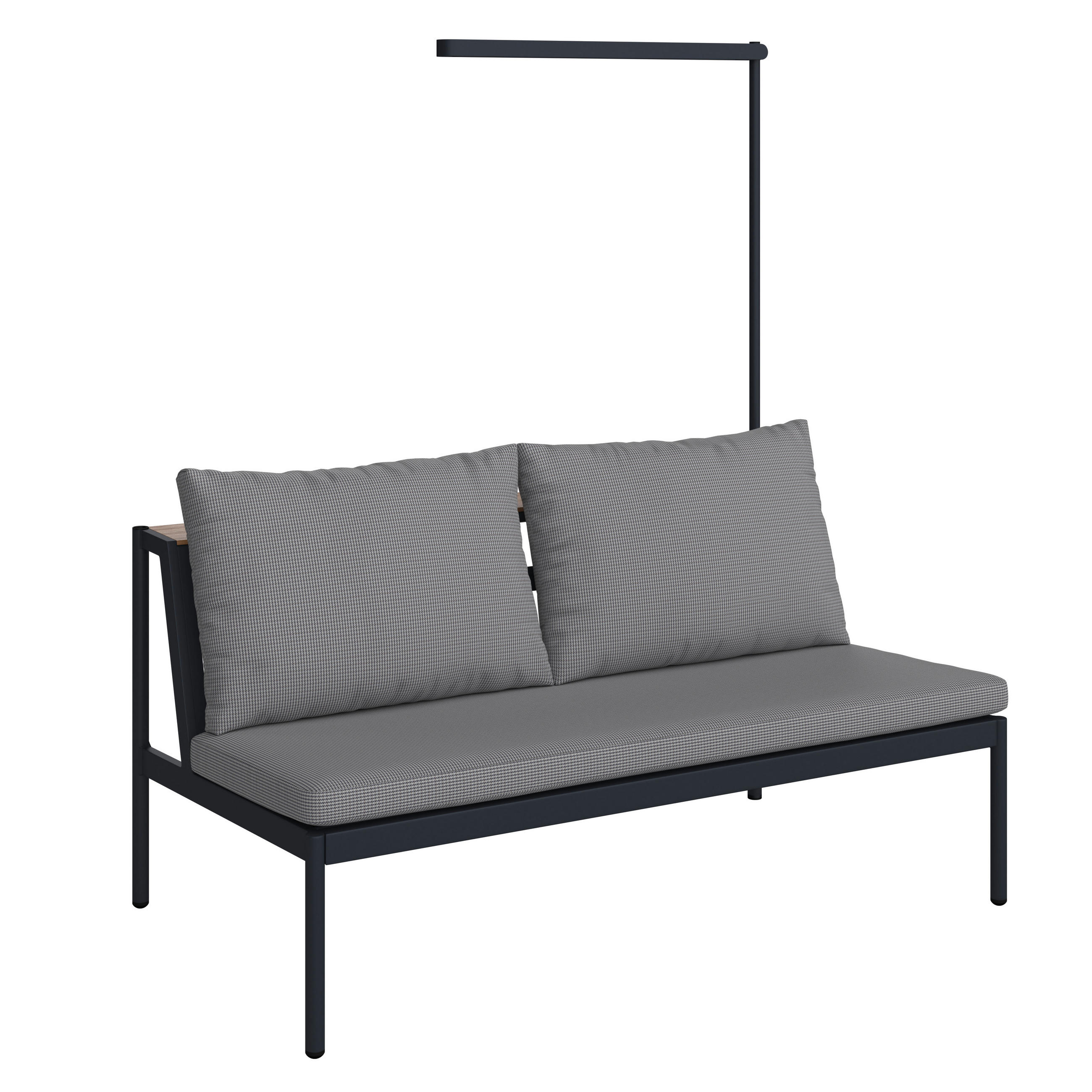 GARTENBANK 148/75/85 cm  in Anthrazit, Naturfarben, Schwarz  - Anthrazit/Schwarz, Basics, Kunststoff/Textil (148/75/85cm) - Amatio