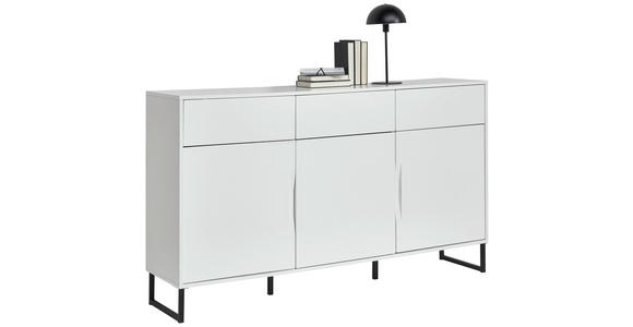 SIDEBOARD  in 169/95/38 cm  - Schwarz/Weiß, KONVENTIONELL, Holzwerkstoff/Metall (169/95/38cm) - Hom`in