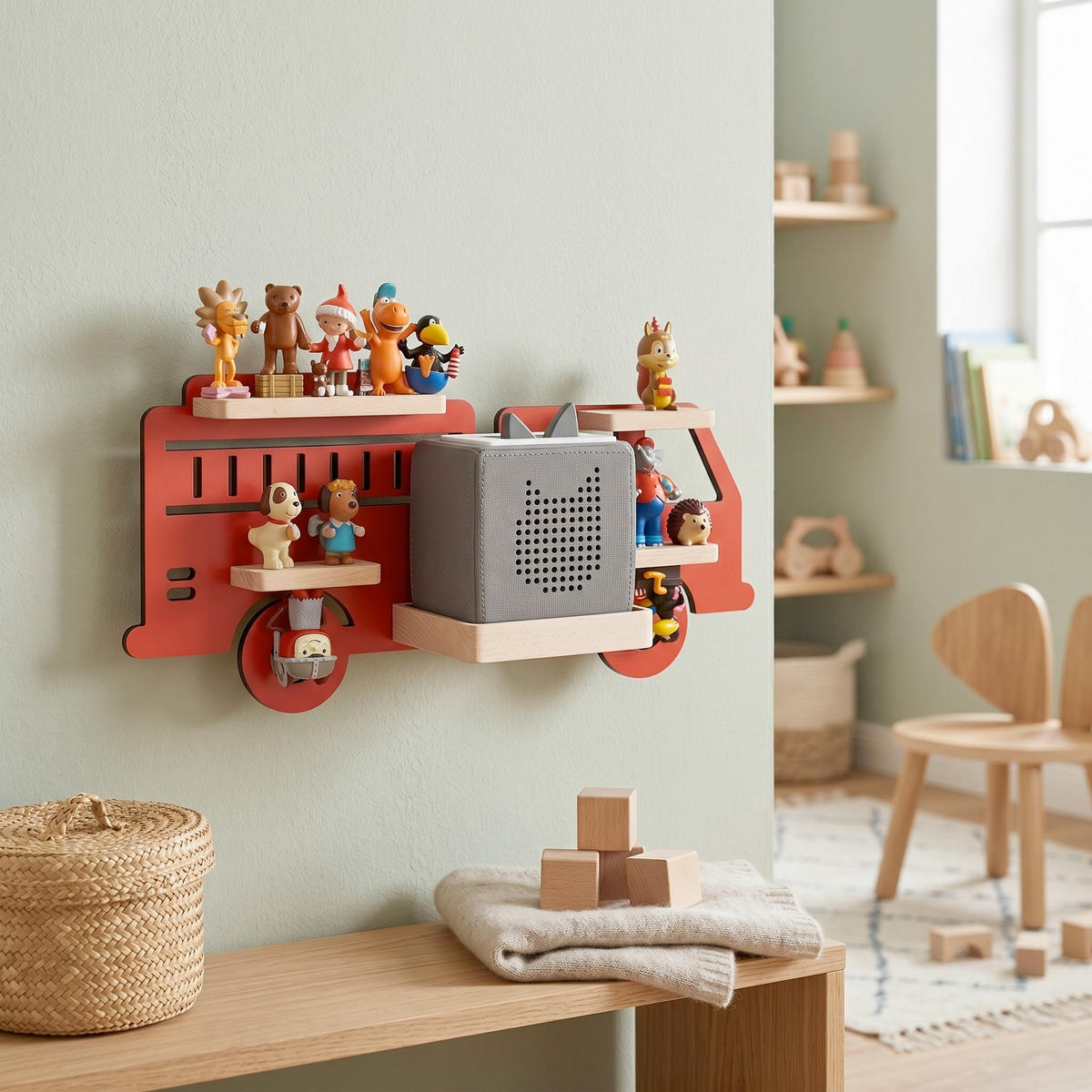 KINDERREGAL  - Rot, Modern, Holzwerkstoff (47/22/19cm) - Livetastic