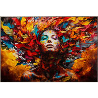 KEILRAHMENBILD 81/121/3,7 cm  - Blau/Dunkelrot, Basics (81/121/3,7cm)