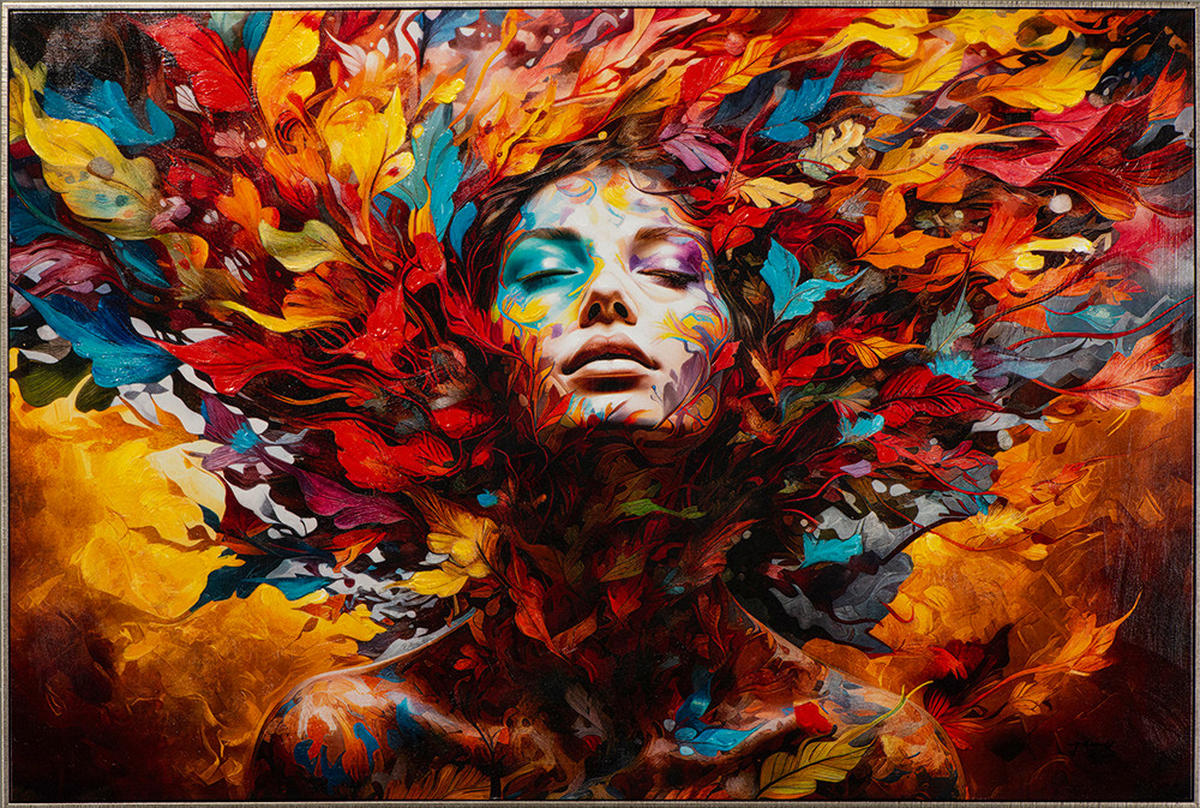 KEILRAHMENBILD 81/121/3,7 cm  - Blau/Dunkelrot, Basics (81/121/3,7cm)