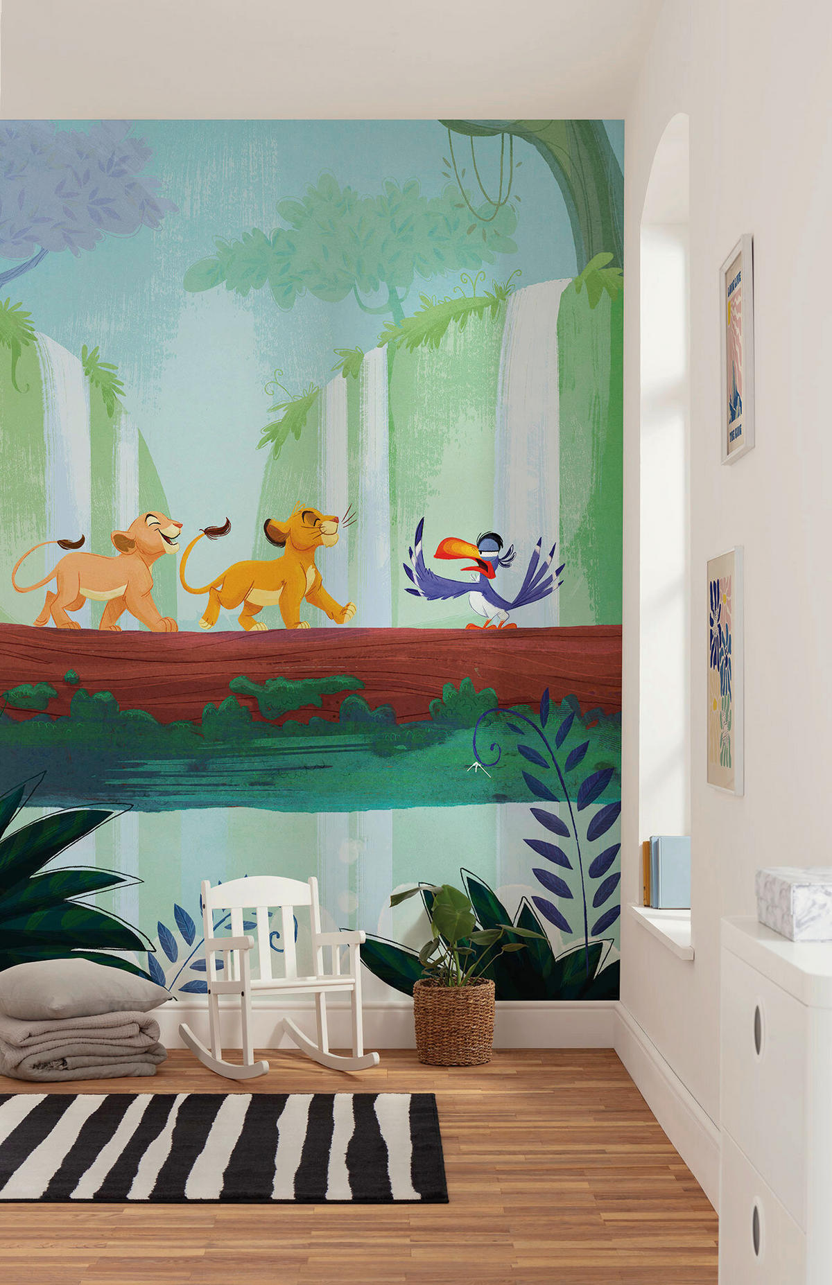 FOTOTAPETE THE LION KING WATERFALL  - Blau, Design, Textil (200/250cm) - Disney
