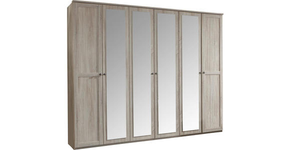 DREHTÜRENSCHRANK in Eichefarben - Eichefarben/Braun, KONVENTIONELL, Glas/Holzwerkstoff (270/210/58cm) - Cantus
