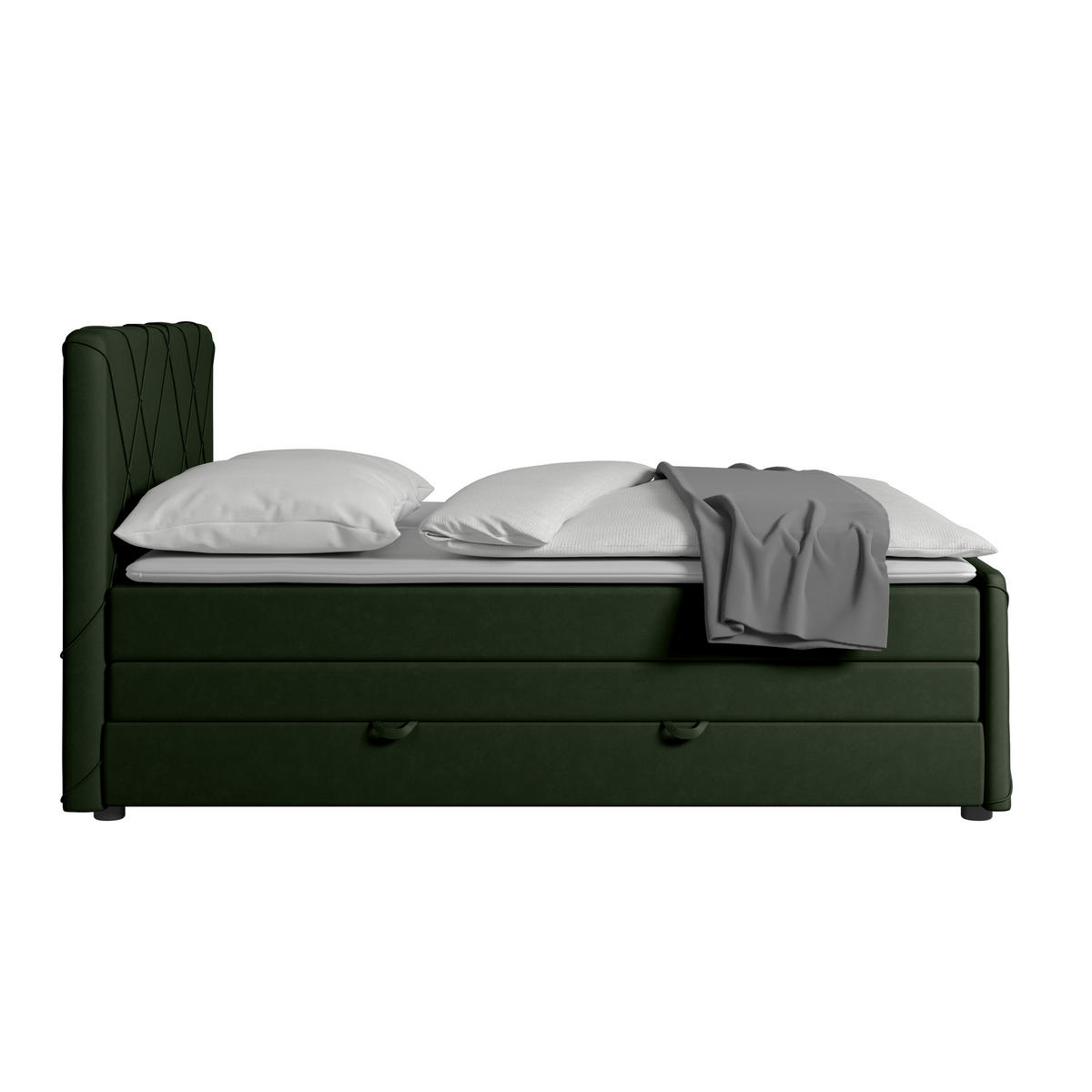 BOXSPRINGBETT 180/200 cm  in Grün  - Schwarz/Grün, Modern, Holz/Kunststoff (180/200cm) - MID.YOU