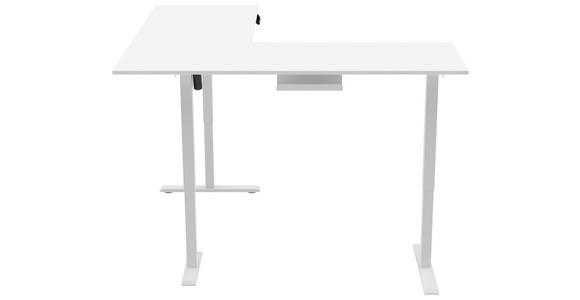 ECKSCHREIBTISCH 160/160/72-117 cm  in Weiß  - Weiß, KONVENTIONELL, Holzwerkstoff/Kunststoff (160/160/72-117cm) - Carryhome
