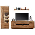 WOHNWAND  in Eichefarben  300/204/50 cm  - Eichefarben/Anthrazit, Natur, Glas/Holz (300/204/50cm) - Linea Natura