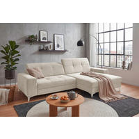 ECKSOFA SORELLA Creme Chenille Kopfteilverstellung, Sitztiefenverstellung  - Kaschmir/Creme, Design, Kunststoff/Textil (328/182cm) - MID.YOU