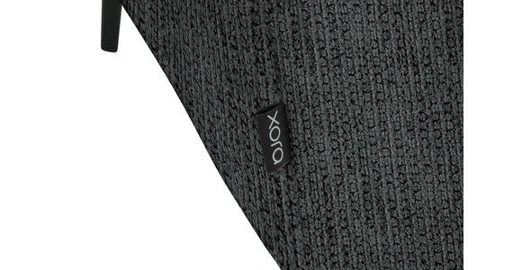 ECKSOFA in Webstoff Anthrazit 280/205 cm - Anthrazit/Schwarz, Design, Textil/Metall (280/205cm) - Xora