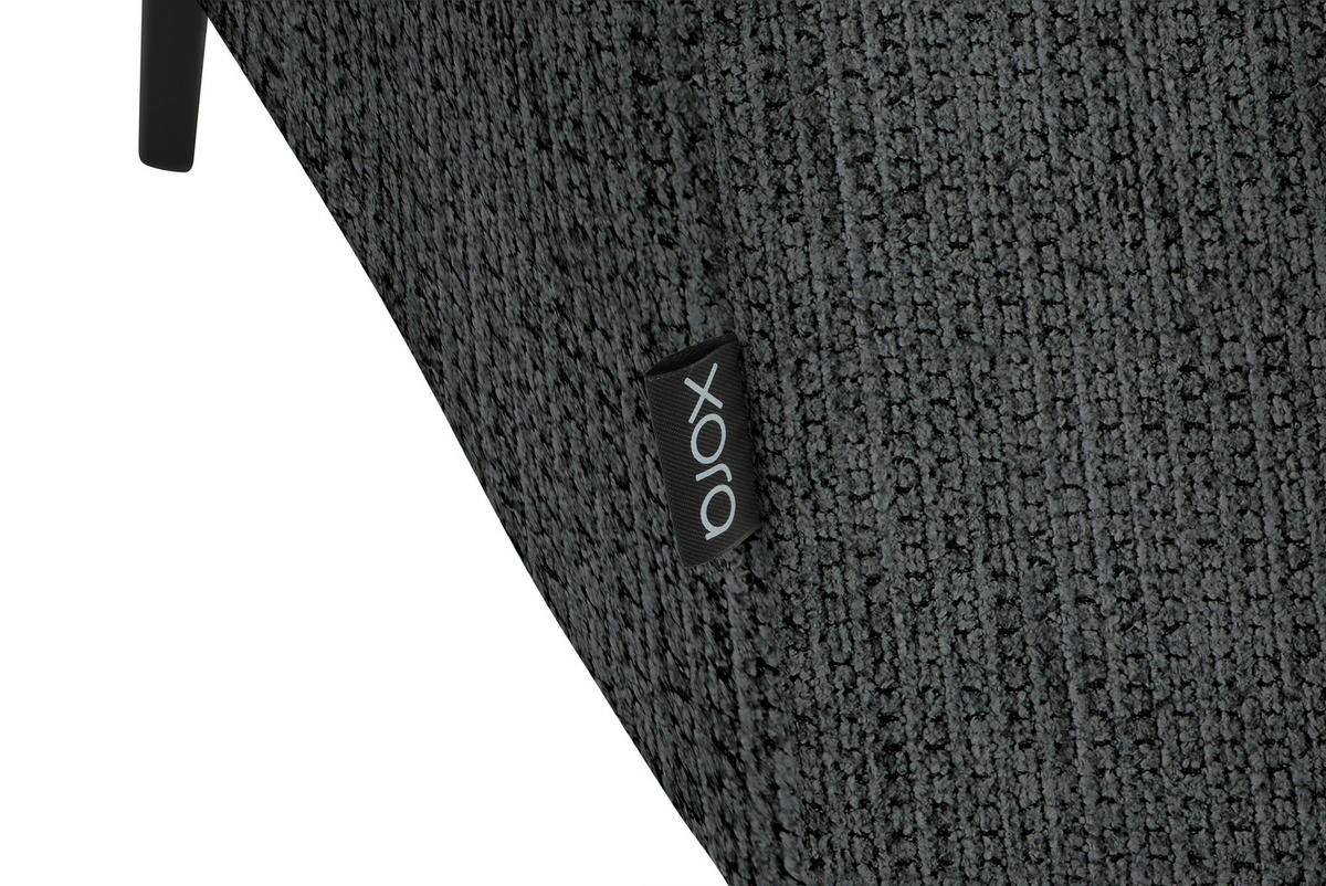 ECKSOFA in Webstoff Anthrazit  - Anthrazit/Schwarz, Design, Textil/Metall (280/205cm) - MID.YOU