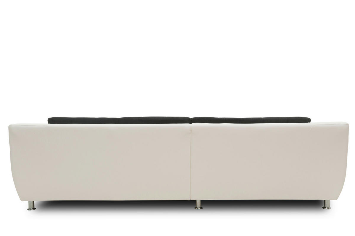 ECKSCHLAFSOFA MORTON Schwarz Mikrofaser  - Chromfarben/Schwarz, MODERN, Textil/Metall (304/200/84cm) - MID.YOU