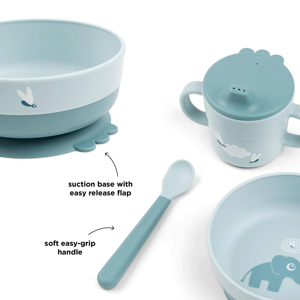 KINDERGESCHIRRSET 3-teilig  - Hellblau, Basics, Kunststoff (26/14,50/10,50cm) - done by deer