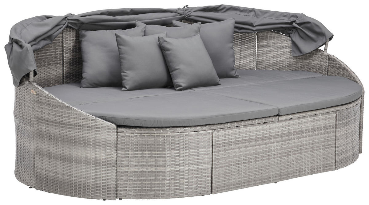 SONNENINSEL 230/145/140 cm  - Grau, MODERN, Kunststoff/Textil (230/145/140cm) - Ambia Garden