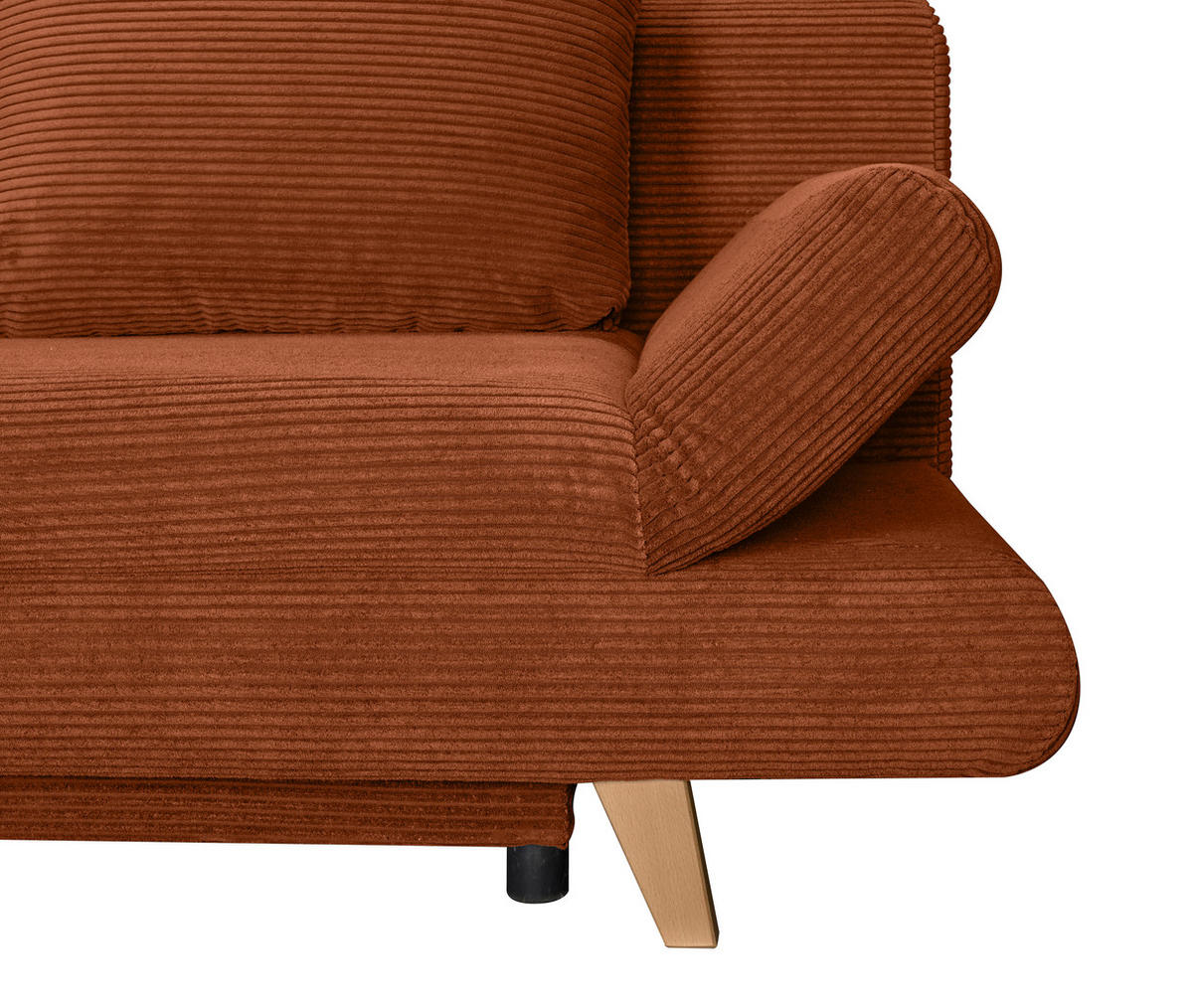 SCHLAFSOFA Cord Rostfarben  - Rostfarben/Buchefarben, KONVENTIONELL, Holz/Textil (200/75/85cm) - Carryhome