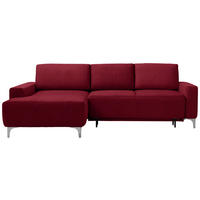 ECKSOFA Rot Chenille  - Rot/Alufarben, Design, Textil/Metall (160/248cm) - Sedda