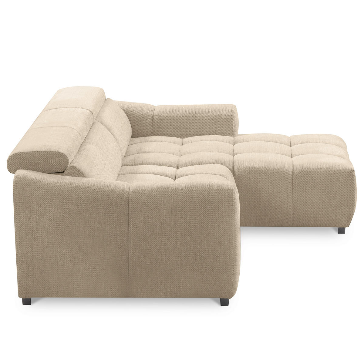 ECKSOFA  Webstoff Beige  - Beige/Schwarz, Design, Kunststoff/Textil (274/177cm) - Livetastic