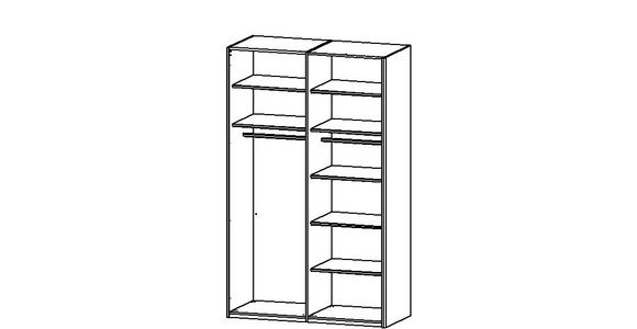 SCHWEBETÜRENSCHRANK 137/223/68 cm 2-türig Weiß, Eiche Artisan  - Eichefarben/Weiß, Design, Glas/Holzwerkstoff (137/223/68cm) - Xora