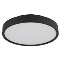 LED-DECKENLEUCHTE Jess 39/7,7 cm  - Opal/Schwarz, Design, Kunststoff/Metall (39/7,7cm) - Globo