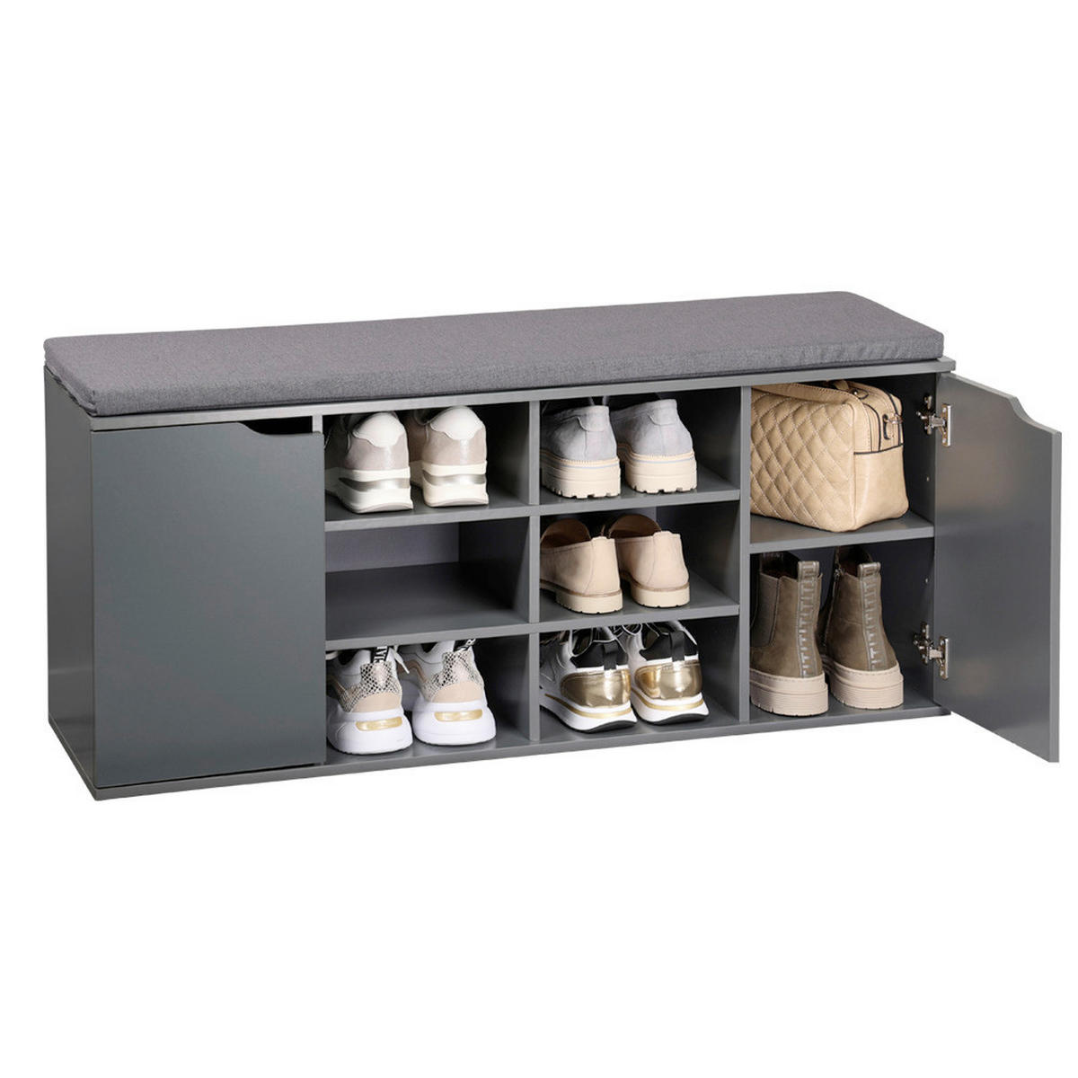SCHUHSCHRANK  in 103/48/30.5 cm  - Grau, Design, Holzwerkstoff/Textil (103/48/30.5cm) - Kesper