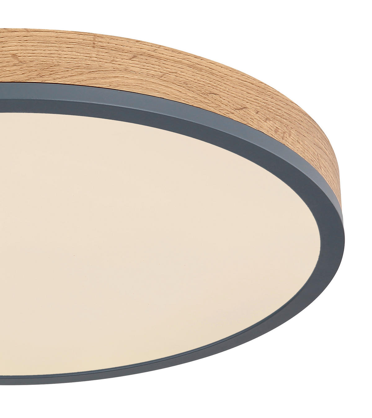 LED-DECKENLEUCHTE 45/8,5 cm   - Opal/Graphitfarben, Basics, Holzwerkstoff/Kunststoff (45/8,5cm) - Globo