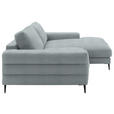 ECKSOFA  in Flachgewebe Hellblau  253/177 cm  - Schwarz/Hellblau, Design, Textil/Metall (253/177cm) - Dieter Knoll