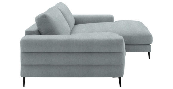 ECKSOFA  in Flachgewebe Hellblau  253/177 cm  - Schwarz/Hellblau, Design, Textil/Metall (253/177cm) - Dieter Knoll