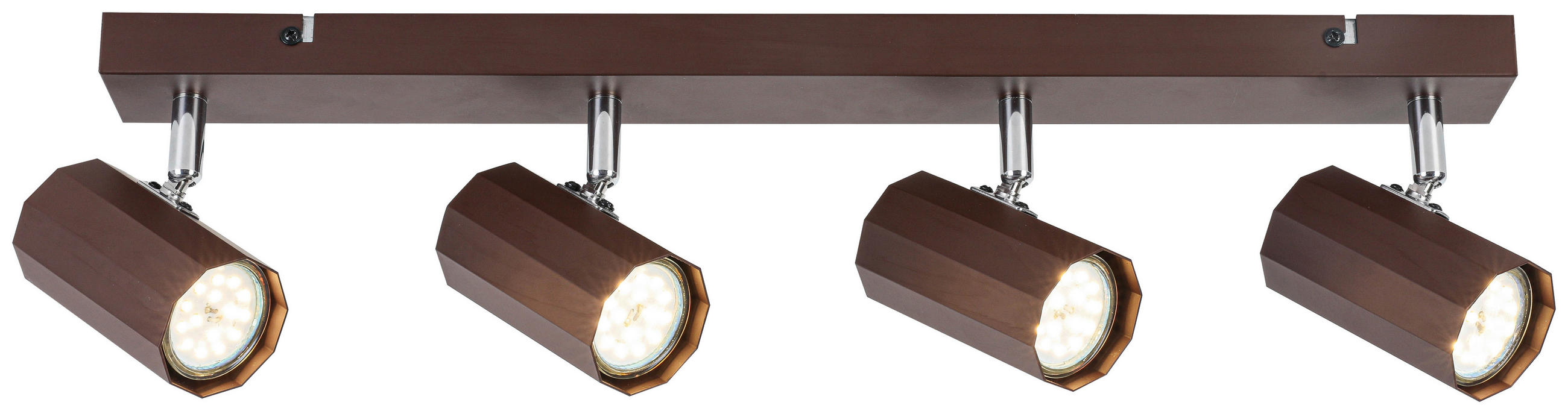 DECKENLEUCHTE 57/14,5/10,5 cm   - Chromfarben/Mokka, Trend, Kunststoff/Metall (57/14,5/10,5cm) - Novel