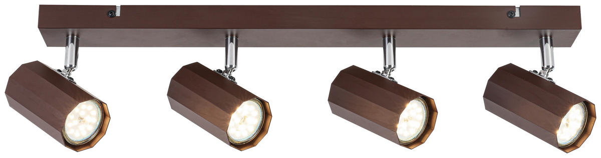 DECKENLEUCHTE 57/14,5/10,5 cm   - Chromfarben/Mokka, Trend, Kunststoff/Metall (57/14,5/10,5cm) - Novel