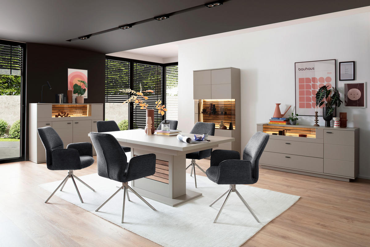 HIGHBOARD , 150/121/44 cm,  - Anthrazit, Design, Holzwerkstoff/Metall (150/121/44cm) - Livetastic