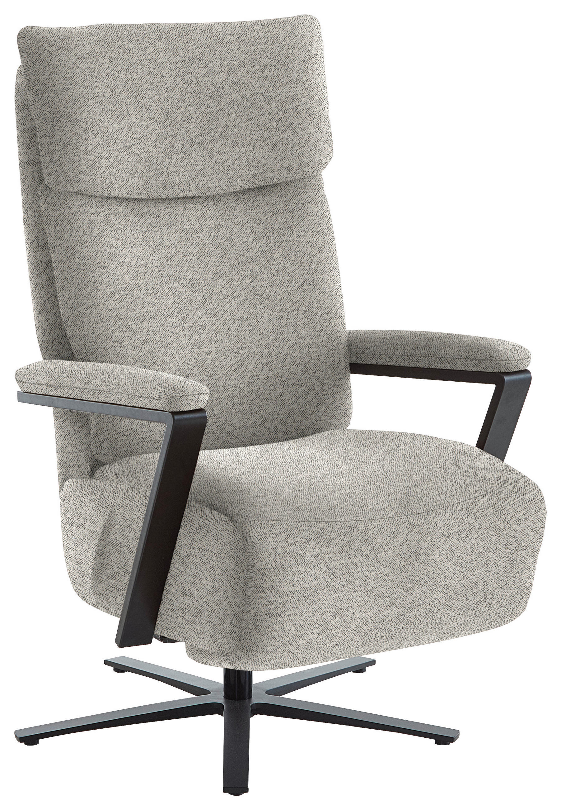 RELAXSESSEL in Textil Hellgrau  - Hellgrau/Schwarz, Design, Textil/Metall (68/117/85cm) - Cantus