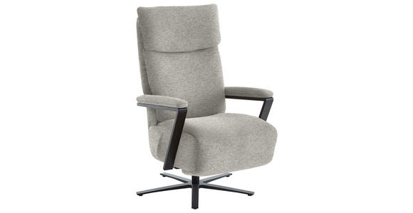 RELAXSESSEL in Textil Hellgrau - Hellgrau/Schwarz, Design, Textil/Metall (68/117/85cm) - Cantus