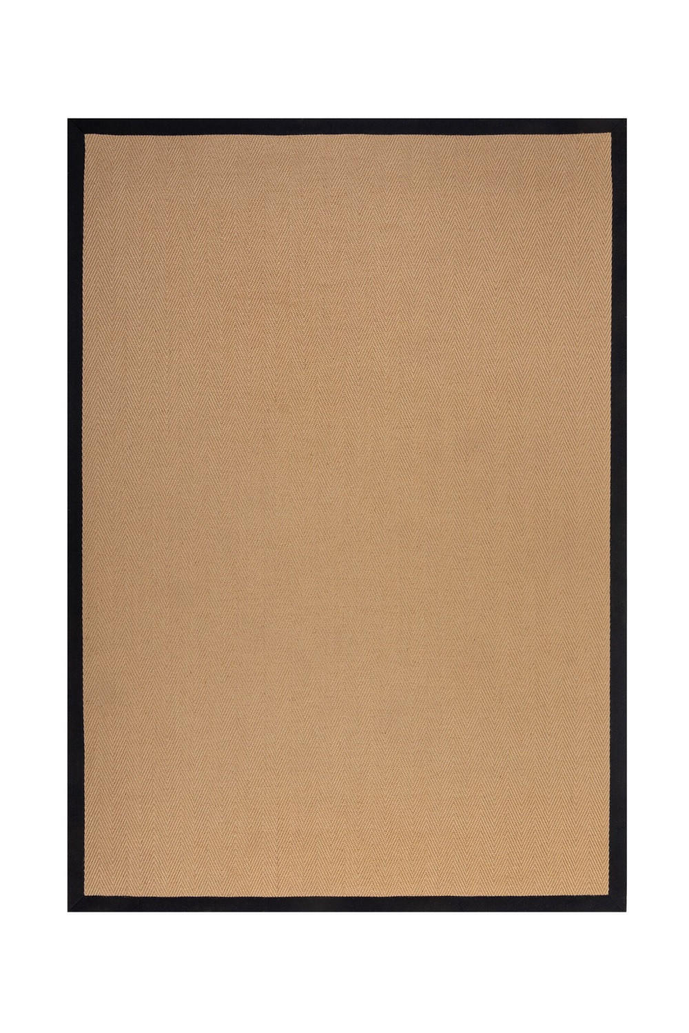 FLACHWEBETEPPICH 200/290 cm Herringbone Border  - Schwarz, KONVENTIONELL, Naturmaterialien/Textil (200/290cm)