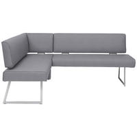 ECKBANK 137/196 cm  in Edelstahlfarben, Graublau  - Edelstahlfarben/Graublau, Design, Textil/Metall (137/196cm) - Dieter Knoll