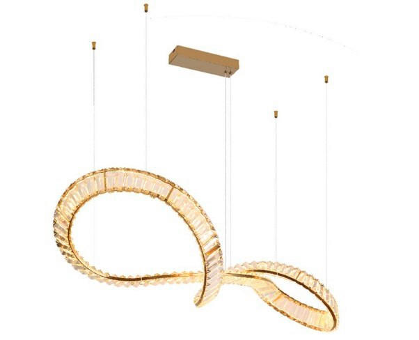 VISEČA LED-SVETILKA  NEIL //2700-6000 K/230 V/ - zlate barve/prozorno, Design, kovina/steklo (110/33/120cm) - Globo